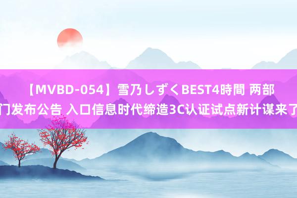 【MVBD-054】雪乃しずくBEST4時間 两部门发布公告 入口信息时代缔造3C认证试点新计谋来了