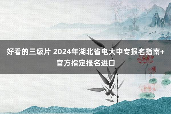 好看的三级片 2024年湖北省电大中专报名指南+官方指定报名进口