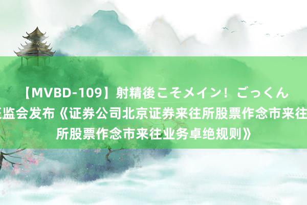 【MVBD-109】射精後こそメイン！ごっくん凄テク8時間 证监会发布《证券公司北京证券来往所股票作念市来往业务卓绝规则》