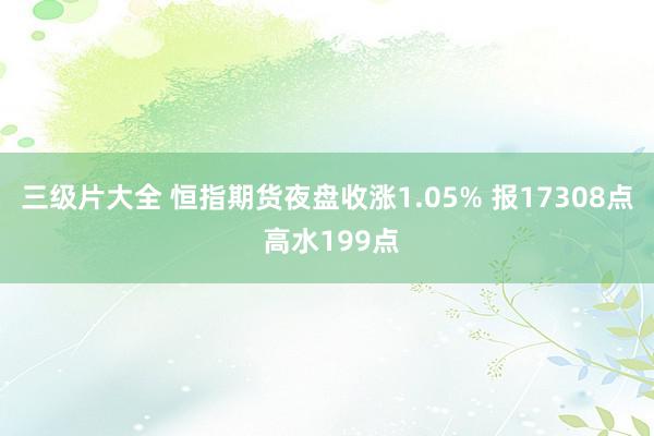 三级片大全 恒指期货夜盘收涨1.05% 报17308点 高水199点