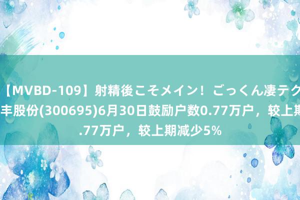 【MVBD-109】射精後こそメイン！ごっくん凄テク8時間 兆丰股份(300695)6月30日鼓励户数0.77万户，较上期减少5%