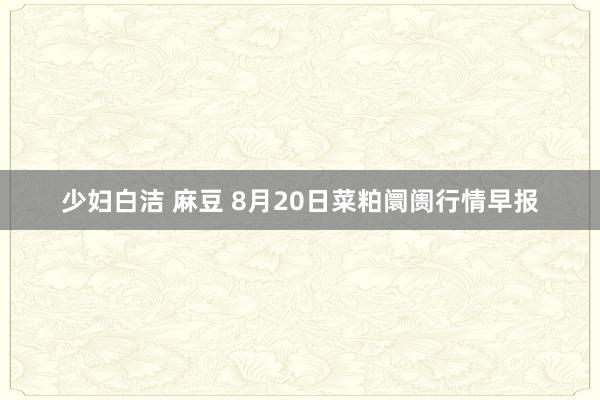 少妇白洁 麻豆 8月20日菜粕阛阓行情早报