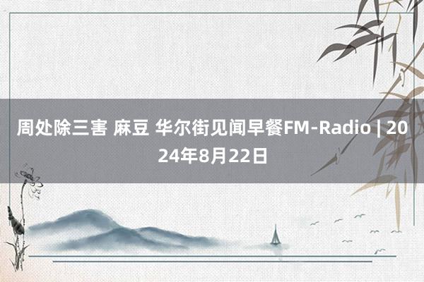 周处除三害 麻豆 华尔街见闻早餐FM-Radio | 2024年8月22日