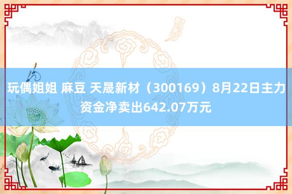 玩偶姐姐 麻豆 天晟新材（300169）8月22日主力资金净卖出642.07万元